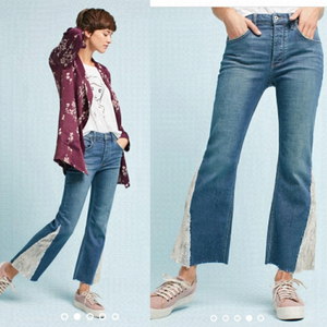 ANTHROPOLOGIE SZ 26 Pilcro High-Rise Sequined Flared Jeans